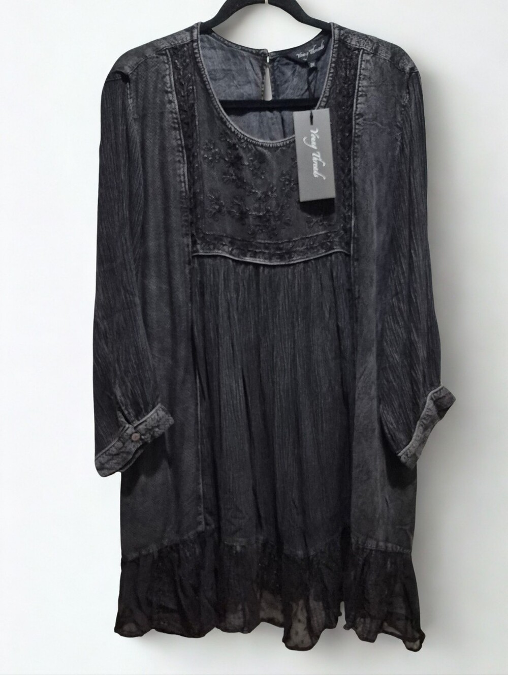 Young Threads Black Embroidered Boho Midi Dress NWT –  Plus Size 2X & 3X